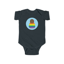 Load image into Gallery viewer, Rainbow Peg Doll (Dark Skin Tone) Infant Fine Jersey Bodysuit