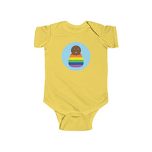 Load image into Gallery viewer, Rainbow Peg Doll (Dark Skin Tone) Infant Fine Jersey Bodysuit