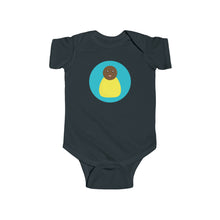 Load image into Gallery viewer, Yellow Peg Doll (Dark Skin Tone) Infant Fine Jersey Bodysuit