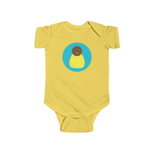 Load image into Gallery viewer, Yellow Peg Doll (Dark Skin Tone) Infant Fine Jersey Bodysuit
