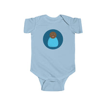 Load image into Gallery viewer, Blue Peg Doll (Dark Skin Tone) Infant Fine Jersey Bodysuit