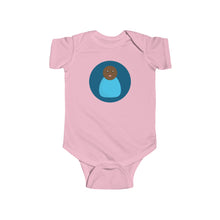 Load image into Gallery viewer, Blue Peg Doll (Dark Skin Tone) Infant Fine Jersey Bodysuit