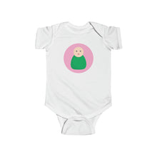 Load image into Gallery viewer, Green Peg Doll (Light Skin Tone) Infant Fine Jersey Bodysuit