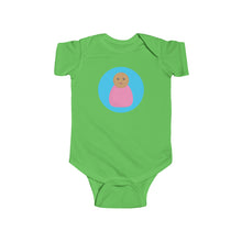 Load image into Gallery viewer, Pink Peg Doll (Medium Skin Tone) Infant Fine Jersey Bodysuit