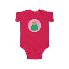 Load image into Gallery viewer, Green Peg Doll (Medium Skin Tone) Infant Fine Jersey Bodysuit