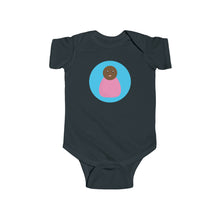 Load image into Gallery viewer, Pink Peg Doll (Dark Skin Tone) Infant Fine Jersey Bodysuit