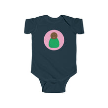 Load image into Gallery viewer, Green Peg Doll (Dark Skin Tone) Infant Fine Jersey Bodysuit