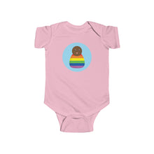 Load image into Gallery viewer, Rainbow Peg Doll (Dark Skin Tone) Infant Fine Jersey Bodysuit
