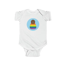 Load image into Gallery viewer, Rainbow Peg Doll (Dark Skin Tone) Infant Fine Jersey Bodysuit
