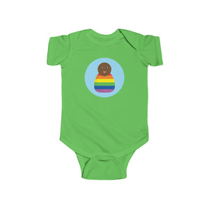 Rainbow Peg Doll (Dark Skin Tone) Infant Fine Jersey Bodysuit