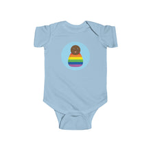 Load image into Gallery viewer, Rainbow Peg Doll (Dark Skin Tone) Infant Fine Jersey Bodysuit
