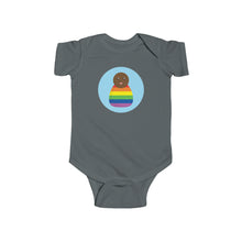 Load image into Gallery viewer, Rainbow Peg Doll (Dark Skin Tone) Infant Fine Jersey Bodysuit
