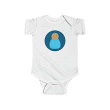 Load image into Gallery viewer, Blue Peg Doll (Medium Skin Tone) Infant Fine Jersey Bodysuit
