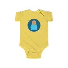 Load image into Gallery viewer, Blue Peg Doll (Medium Skin Tone) Infant Fine Jersey Bodysuit
