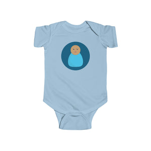 Blue Peg Doll (Medium Skin Tone) Infant Fine Jersey Bodysuit