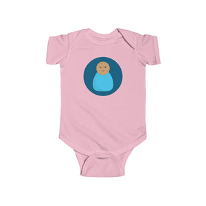 Blue Peg Doll (Medium Skin Tone) Infant Fine Jersey Bodysuit