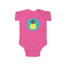 Load image into Gallery viewer, Yellow Peg Doll (Dark Skin Tone) Infant Fine Jersey Bodysuit
