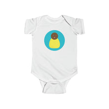 Load image into Gallery viewer, Yellow Peg Doll (Dark Skin Tone) Infant Fine Jersey Bodysuit
