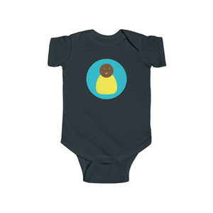 Yellow Peg Doll (Dark Skin Tone) Infant Fine Jersey Bodysuit