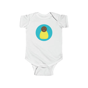 Yellow Peg Doll (Dark Skin Tone) Infant Fine Jersey Bodysuit