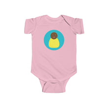 Load image into Gallery viewer, Yellow Peg Doll (Dark Skin Tone) Infant Fine Jersey Bodysuit
