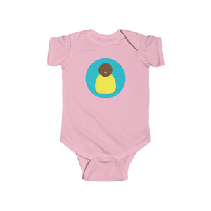 Yellow Peg Doll (Dark Skin Tone) Infant Fine Jersey Bodysuit