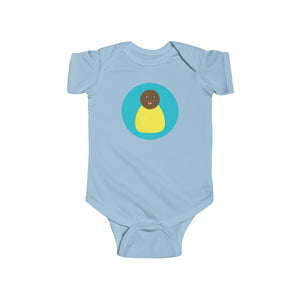 Yellow Peg Doll (Dark Skin Tone) Infant Fine Jersey Bodysuit