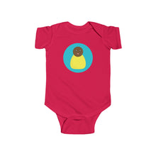 Load image into Gallery viewer, Yellow Peg Doll (Dark Skin Tone) Infant Fine Jersey Bodysuit
