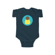 Load image into Gallery viewer, Yellow Peg Doll (Dark Skin Tone) Infant Fine Jersey Bodysuit
