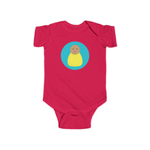 Load image into Gallery viewer, Yellow Peg Doll (Medium Skin Tone) Infant Fine Jersey Bodysuit
