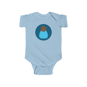 Blue Peg Doll (Dark Skin Tone) Infant Fine Jersey Bodysuit