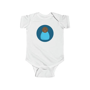 Blue Peg Doll (Dark Skin Tone) Infant Fine Jersey Bodysuit