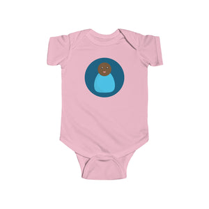 Blue Peg Doll (Dark Skin Tone) Infant Fine Jersey Bodysuit