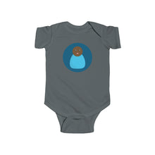 Load image into Gallery viewer, Blue Peg Doll (Dark Skin Tone) Infant Fine Jersey Bodysuit
