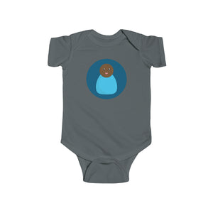 Blue Peg Doll (Dark Skin Tone) Infant Fine Jersey Bodysuit