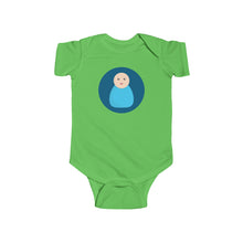 Load image into Gallery viewer, Blue Peg Doll (Light Skin Tone) Infant Fine Jersey Bodysuit
