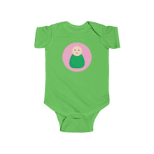 Load image into Gallery viewer, Green Peg Doll (Light Skin Tone) Infant Fine Jersey Bodysuit
