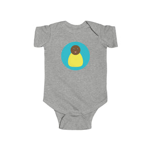 Yellow Peg Doll (Dark Skin Tone) Infant Fine Jersey Bodysuit