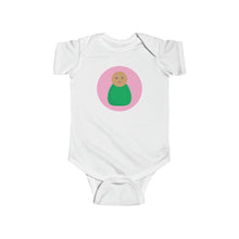 Load image into Gallery viewer, Green Peg Doll (Medium Skin Tone) Infant Fine Jersey Bodysuit
