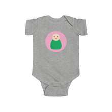 Load image into Gallery viewer, Green Peg Doll (Light Skin Tone) Infant Fine Jersey Bodysuit
