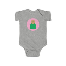 Load image into Gallery viewer, Green Peg Doll (Medium Skin Tone) Infant Fine Jersey Bodysuit
