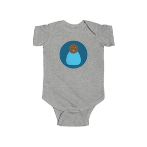 Blue Peg Doll (Dark Skin Tone) Infant Fine Jersey Bodysuit