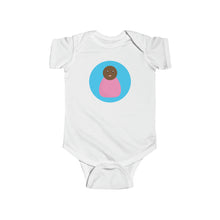 Load image into Gallery viewer, Pink Peg Doll (Dark Skin Tone) Infant Fine Jersey Bodysuit
