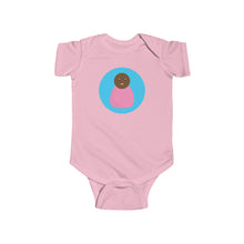 Load image into Gallery viewer, Pink Peg Doll (Dark Skin Tone) Infant Fine Jersey Bodysuit
