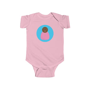 Pink Peg Doll (Dark Skin Tone) Infant Fine Jersey Bodysuit