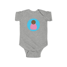 Load image into Gallery viewer, Pink Peg Doll (Dark Skin Tone) Infant Fine Jersey Bodysuit
