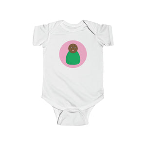 Green Peg Doll (Dark Skin Tone) Infant Fine Jersey Bodysuit