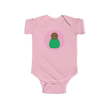 Load image into Gallery viewer, Green Peg Doll (Dark Skin Tone) Infant Fine Jersey Bodysuit
