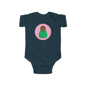 Green Peg Doll (Dark Skin Tone) Infant Fine Jersey Bodysuit