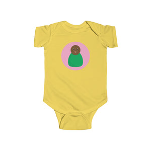 Green Peg Doll (Dark Skin Tone) Infant Fine Jersey Bodysuit